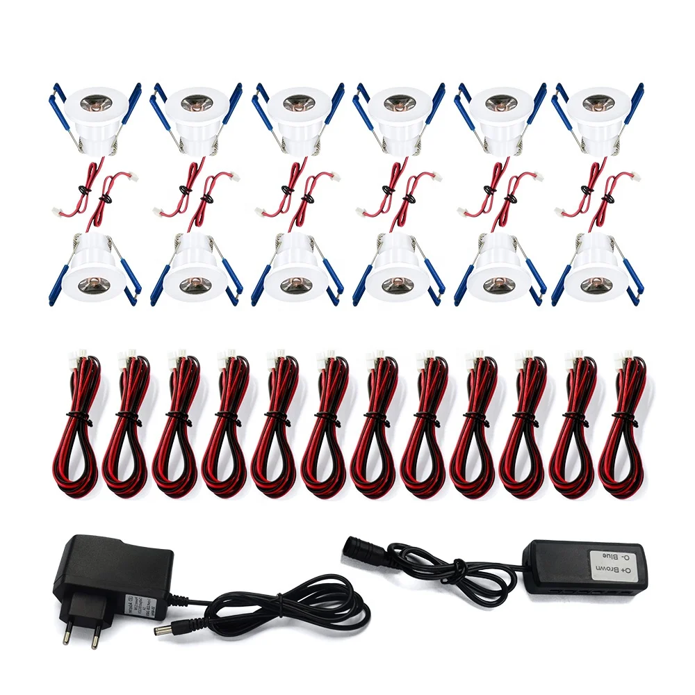 
12pcs 3w IP65 LED lamps with adapter ceilling lights led recessed downlight kits 