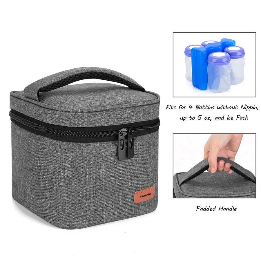 Travel Stylish Portable Breastmilk Cooler Bag for Four Bottles up to 5 Oz Insulated Baby Bottle breast milk cooler