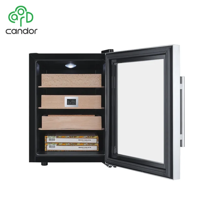 Candor custom quality design hygroscope built in the shelf 30 liter 250pcs luxury cigar cabinet humidor for dubai