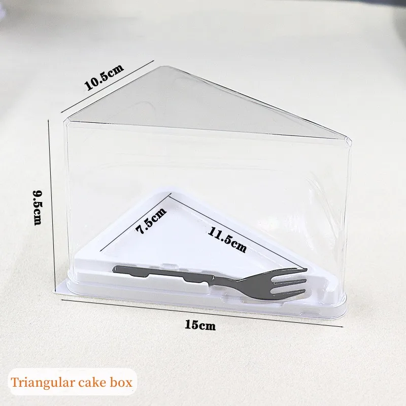 Hinged Cake Slice Cheesecake Container Triangular Cake Box Clear Plastic Food Product Packing Cake Packaging Cupcake Boxes PET