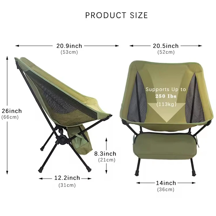 7075 Aluminum Frame Portable Camping Chair Manufacturers Wholesale Camping Beach Fishing Moon Chairs
