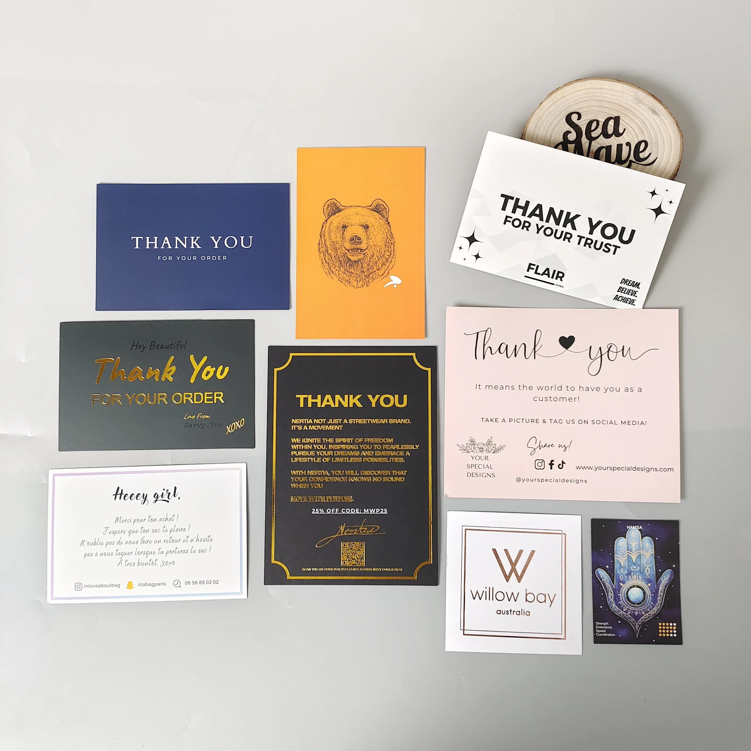 Customized 400gsm thank you card Small Business Thank You Card Custom Logo Personalized Paper Card Custom greeting Gift