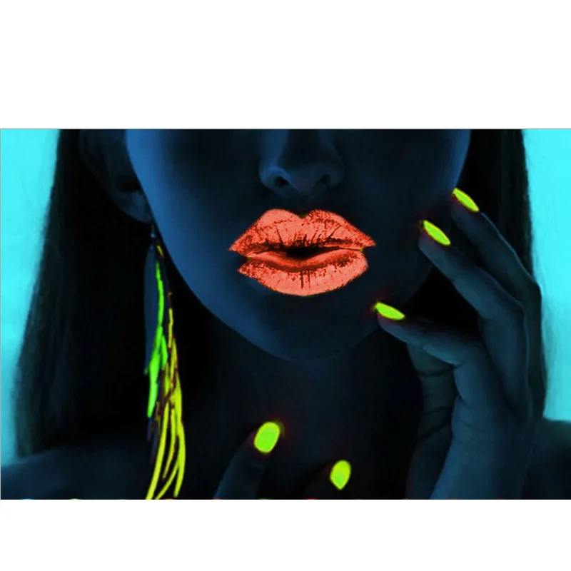 Fashion Led Luminous Lip Glaze With Mirror Glowing Fluorescent Lipgloss Ktv Night Bar Liquid Neon Lipstick