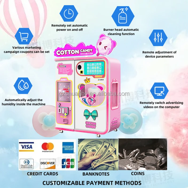 Electric Sugar Cotton Candy Machine /Semi-automatic cotton candy vending machine for sale