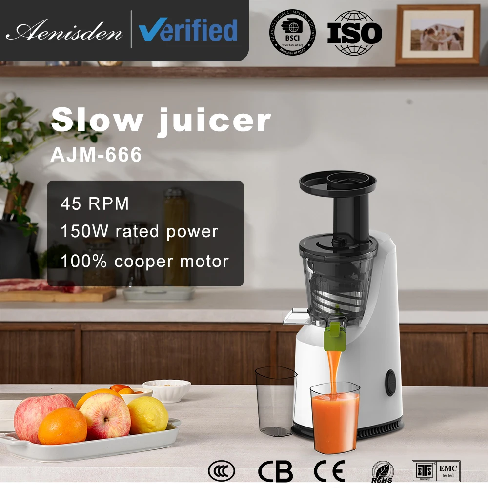 AJM-666 110V/220V 150W CE EMC RoHS slow juicer cold press and smoothie machine multifunction fruit Slow Juicer for home