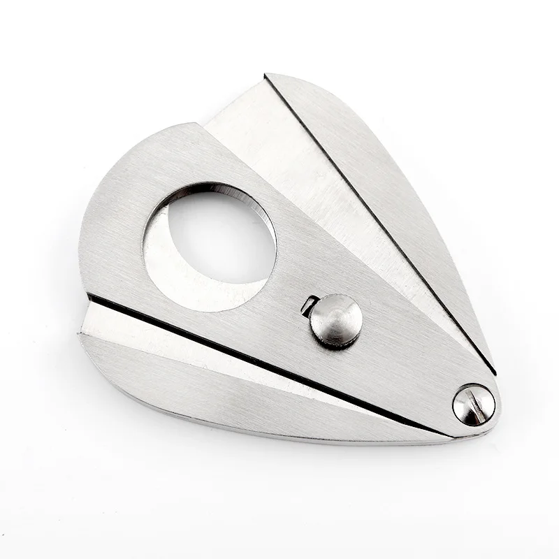 Pattern customization Stainless Steel Cigar Knife Cutter Cigar Set Luxury Wood Cigar Cutter Custom Logo