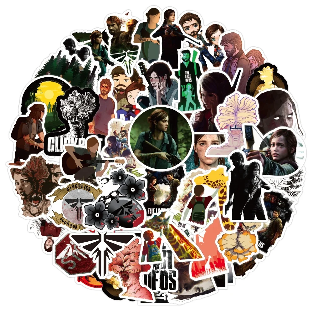 50Pcs Game The Last of Us Vinyl Decorative Stickers For Game Console Laptop Bottle Refrigerator Vinyl Label Pack