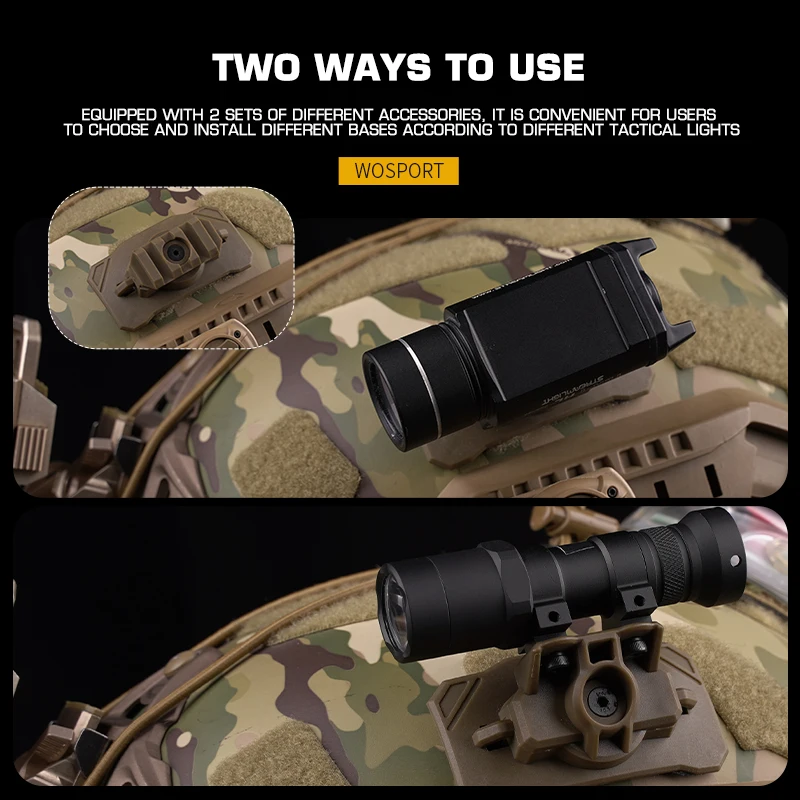 WOSPORT Universal Helmet Light Adapter With Picatinny rail and VS Accessories Magic Tape flashlight Accessory For Helmet