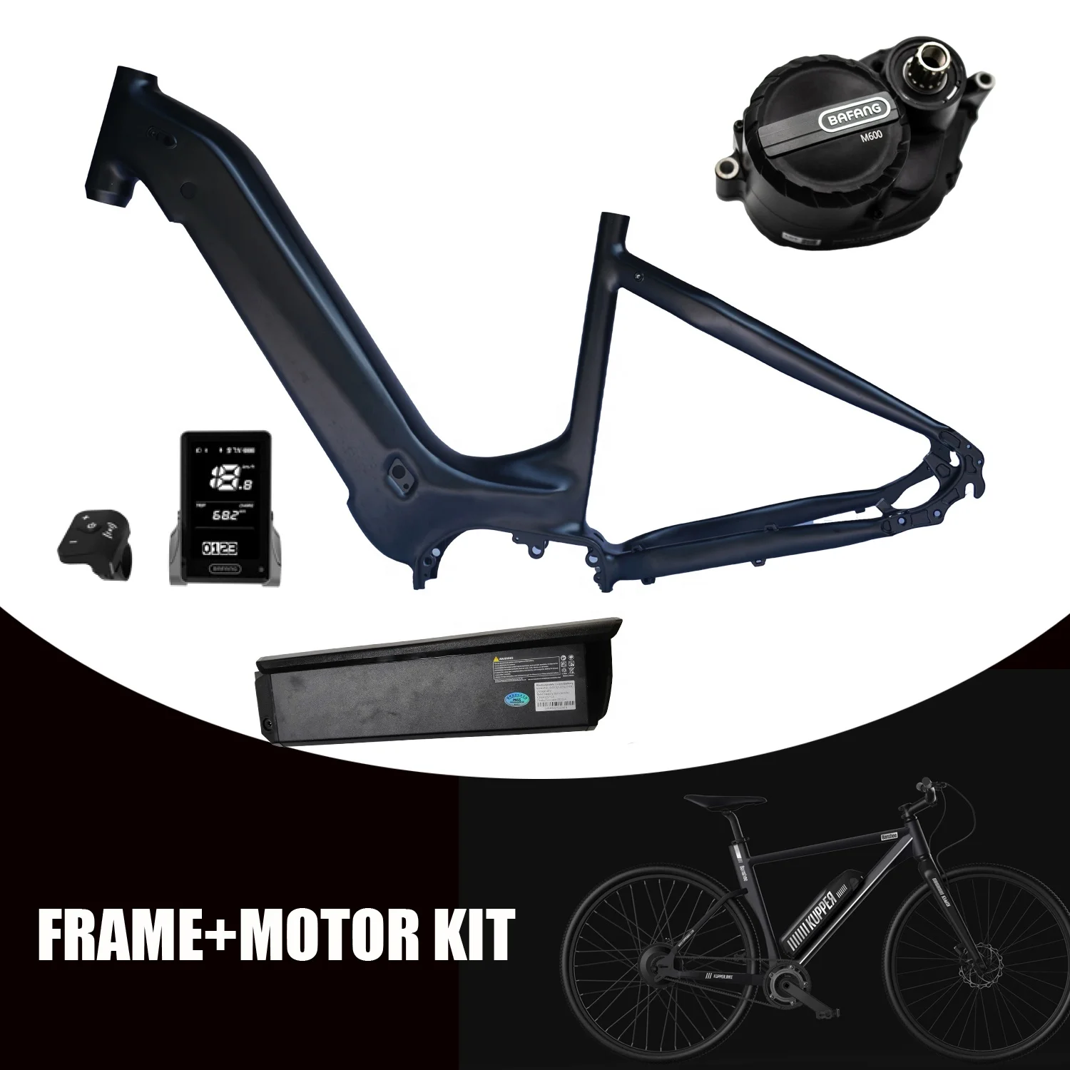 Cruiser electric bicycle aluminium alloy frame for Bafang mid motor M520 M820 M620, Factory customized ebike frame