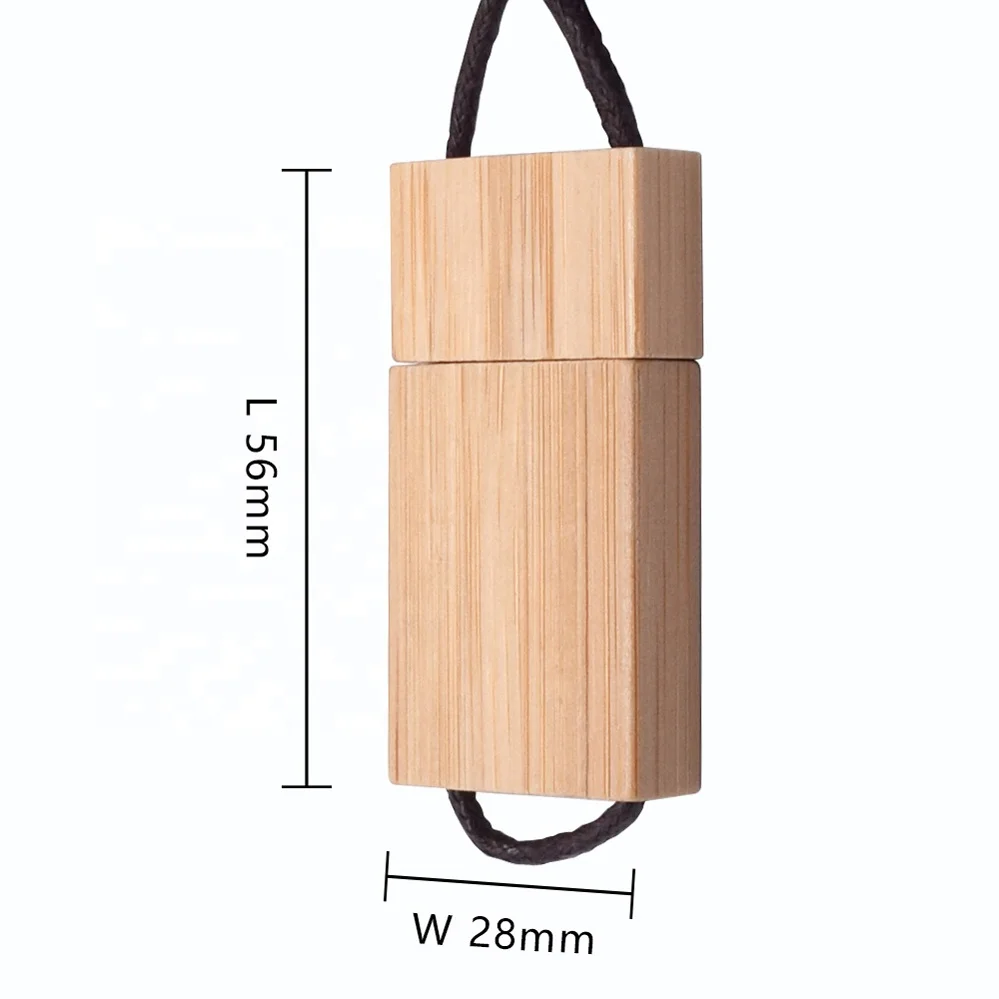 Hot Sale Pendrive 128Gb 2.0 Usb Flash Wood Lanyard Neck Strap Usb Flash Drive Strap String Custom Logo