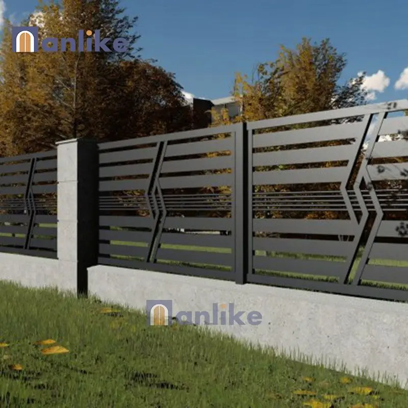 Anlike Canada Courtyard Balcony House Security Temporary Composite Galvanized Aluminium Privacy Fence With Light