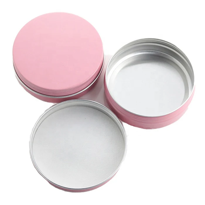 В наличии, 30 мл, 60 мл, 100 мл, Высококачественная пустая розовая алюминиевая банка, металлические круглые банка для конфет, бальзам для губ, мазь, косметическая упаковка