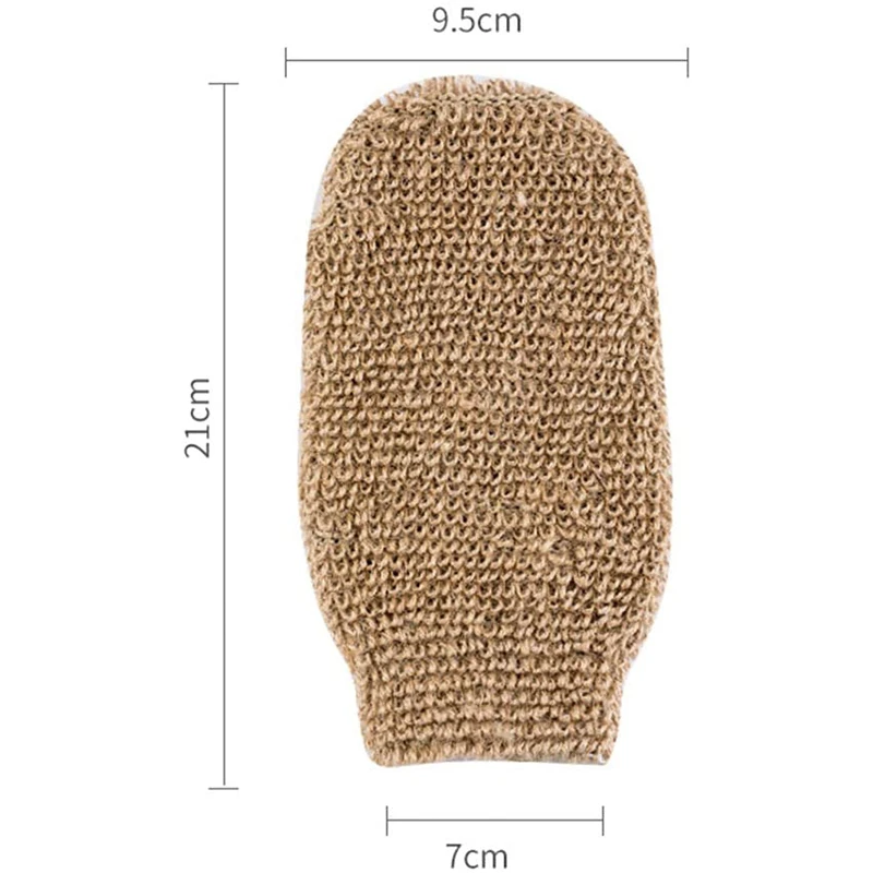 Wholesale Shower Products Private Label 100% Eco-friendly Plant Fiber Jute Hemp Natural Body Exfoliating Bath Gloves