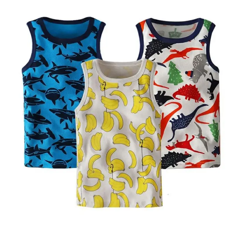 
O-neck custom print baby boy camisole tops toddler boy vests sleeveless tank top kids stringer tank top 