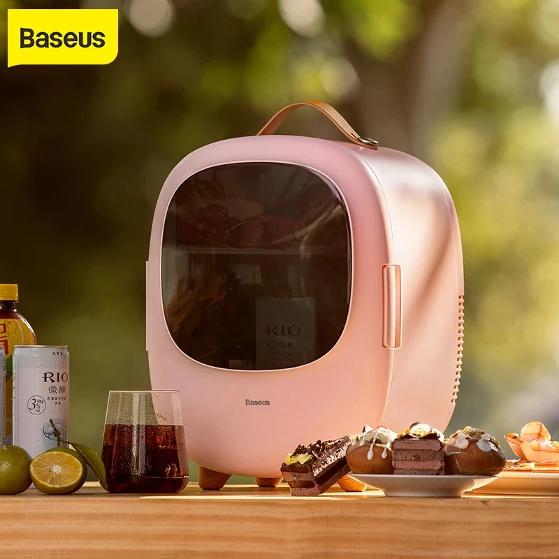 
Baseus 8L Mini Car Fridge Portable Refrigerator Freezer Heating Fridge Compressor Quick Cooling for Car Home Camping Desktop 