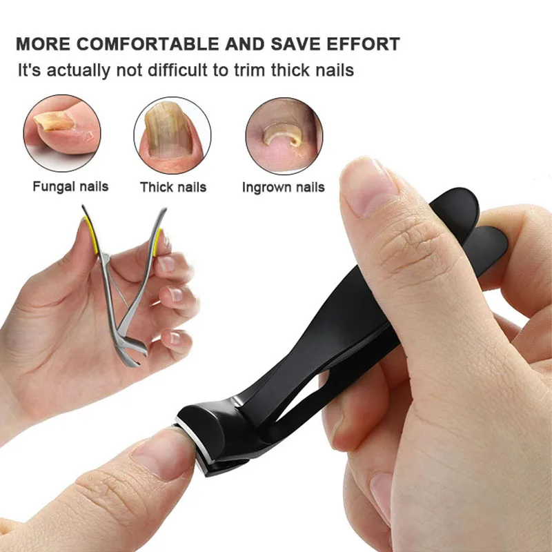 Wholesale Safety Sharp Large Toe Finger Cutters Stainless Steel Magnifier Nail Clipper Travel Beauty Tools Trimmer for Men Women