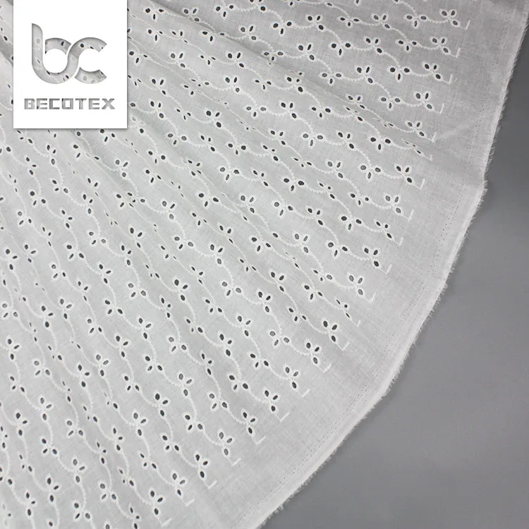 allover embroidered eyelet cotton fabric for dresses