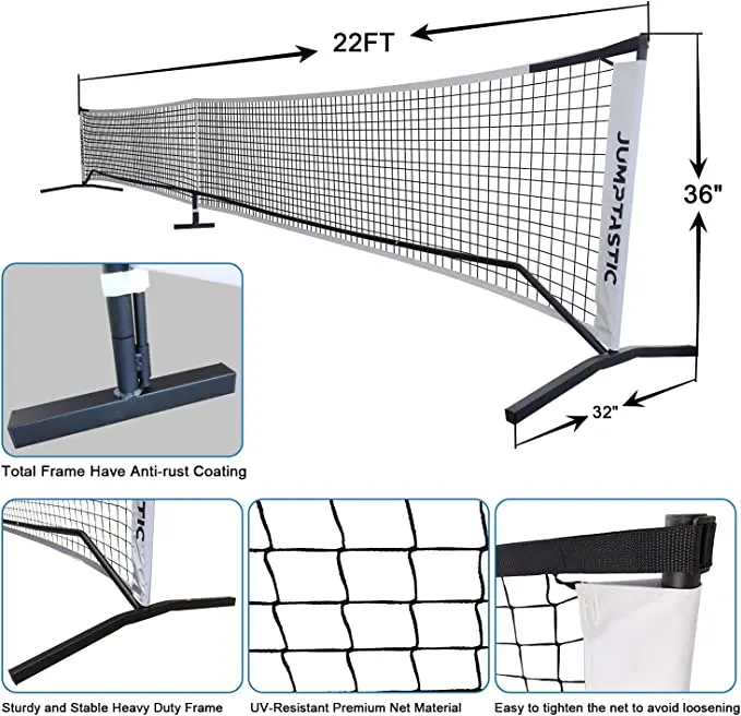Super Value Pickle ball Set with Net 6 balls, 4 unit paddles Anti-Rust Frame  and Portable carry bag