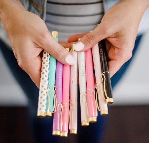 Металлическая Шариковая ручка для женщин с цветным логотипом