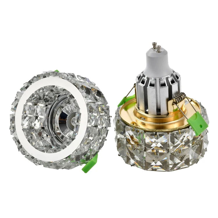 Factory price Mr16 GU5.3 Crystal round lighting fixture gu10 led module spot light frame spotlight housing