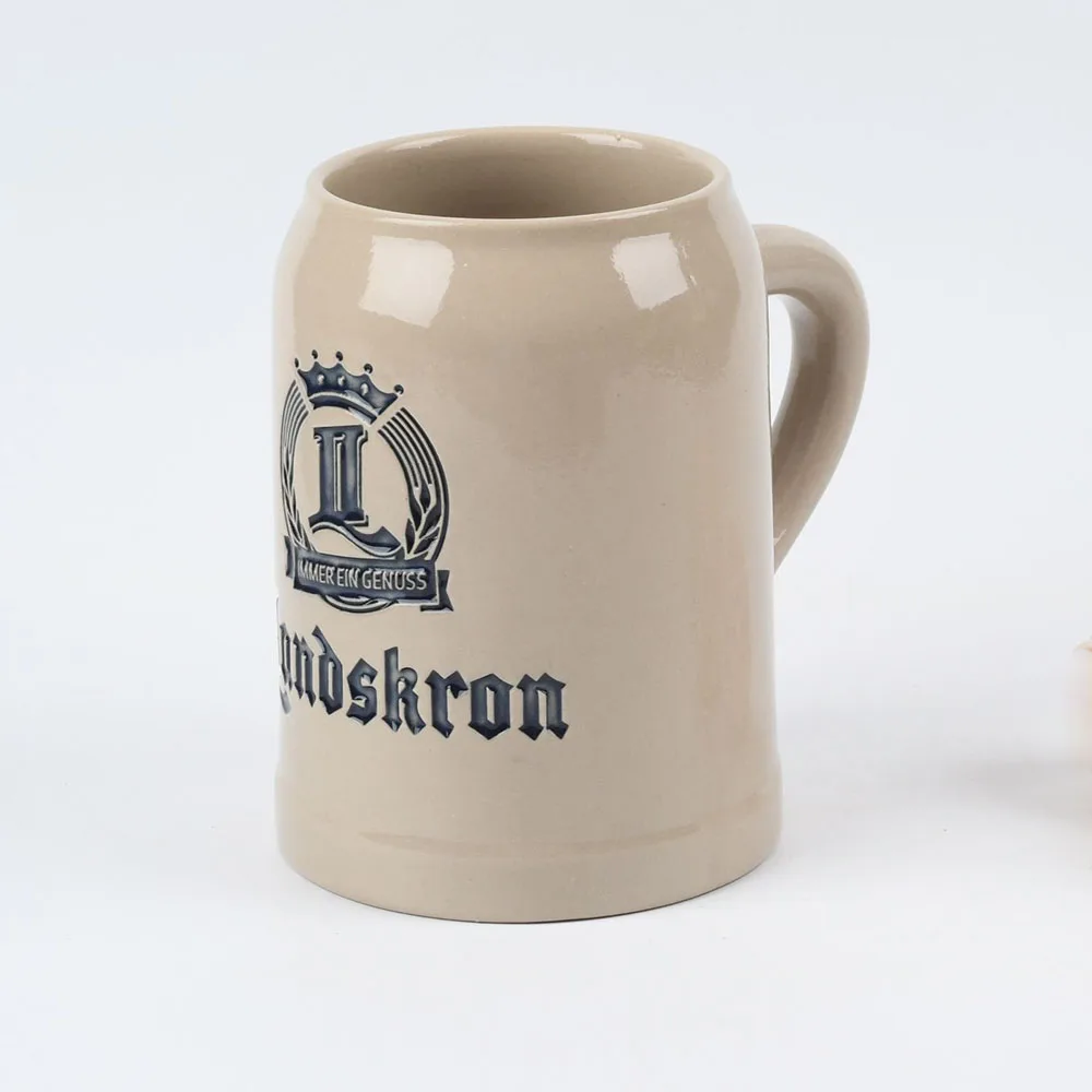 Cheap promotional custom logo 20oz large ceramic beer mug