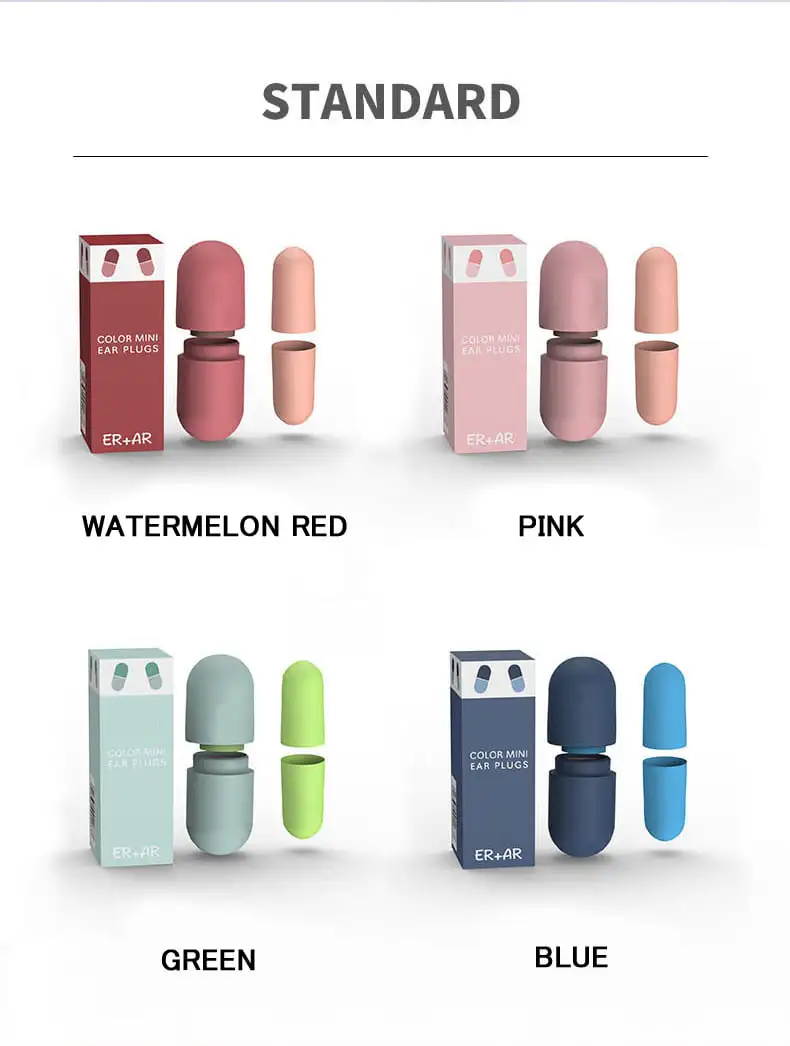 Colorful red pink green foam Earplugs Noise Reduction with special case Ear Protector Waterproof Reusable soft Ear plugs