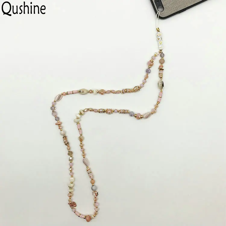  Qushine изготовленное на заказ пластиковое акриловое жемчужное деревянное ожерелье с бусинами чехол для телефона ремешки Шейная цепочка