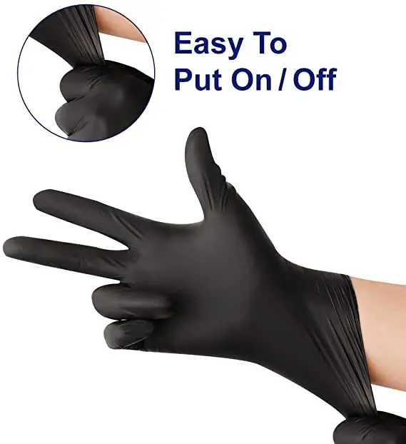 Food Grade Plastic Black Vinyl Disposable Gloves Wholesale Manufacturer
