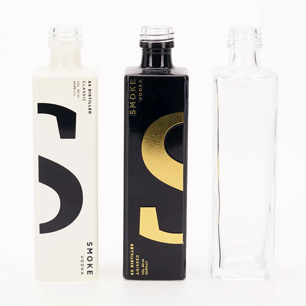 VISTA Wholesale Price Customized Vodka Whiskey Rum Wine Cube Bottle 60ml Square Bottle With Lids