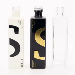 VISTA Wholesale Price Customized Vodka Whiskey Rum Wine Cube Bottle 60ml Square Bottle With Lids