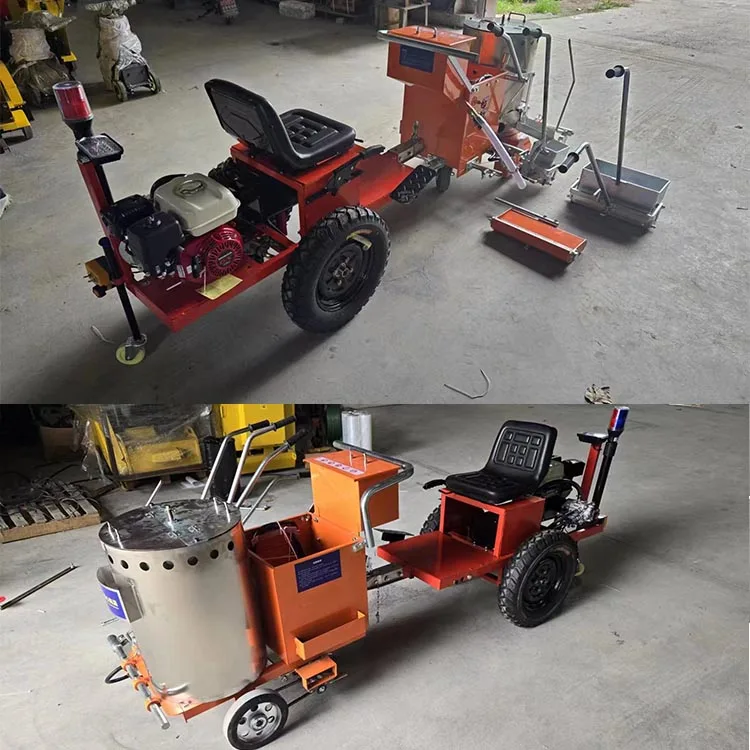 Automatic Electric Engine Power Drive Booster Vehicle For Thermoplastic Road Marking Machine With Warning Light