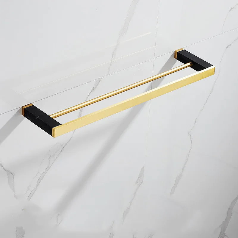 Bathroom Toilet Bathroom Hardware Pendant Set Brass European Bath Towel Rack Black Towel Rack Set