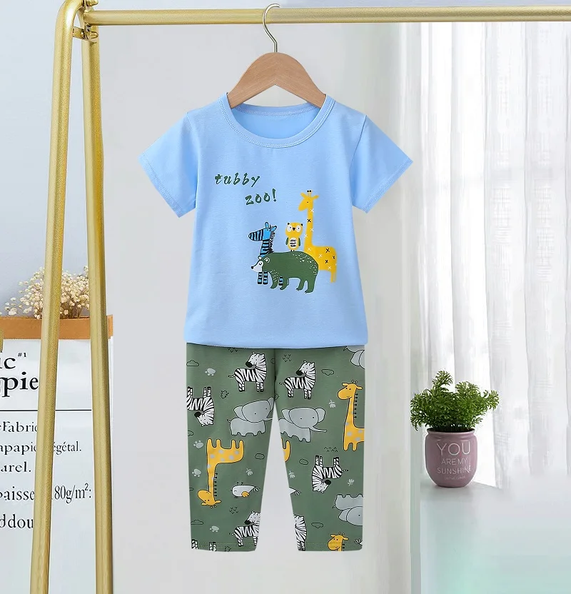 Factory directly sale Kids cotton clothing set sleep wear girls clothes Autumn pajamas