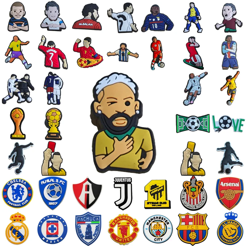 Хит продаж пляжная шляпа дизайнерский логотип аксессуары из ПВХ оптовая продажа роскошные спортивные украшения футбольная обувь шармы