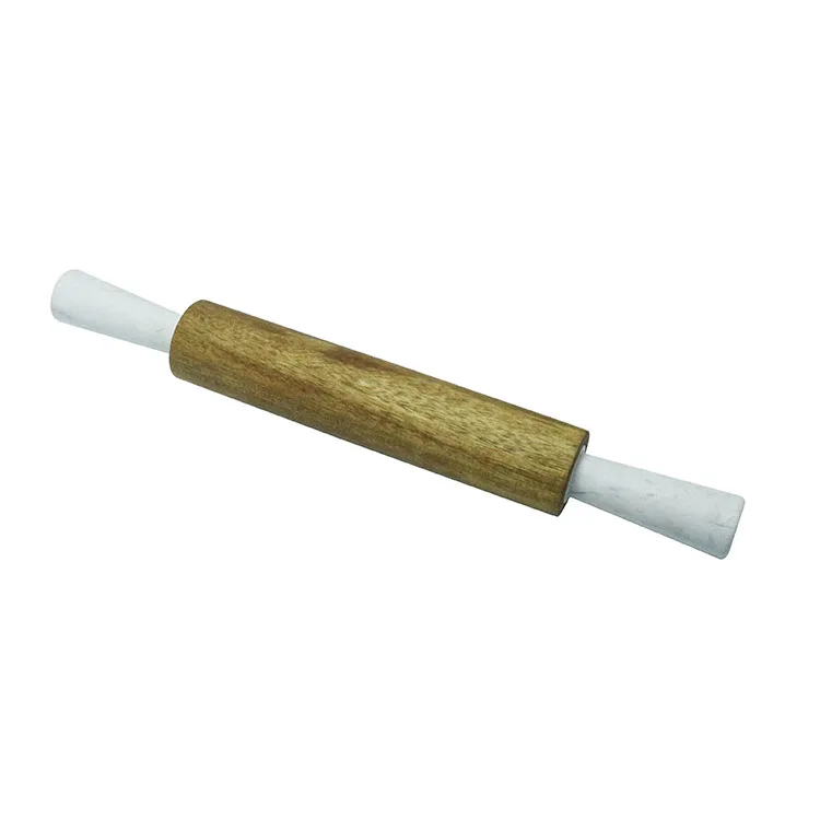 Wholesale Marble and Acacia Wooden Rolling Pin for Dough Dumpling Pastry Pie Crust Cookie Pasta