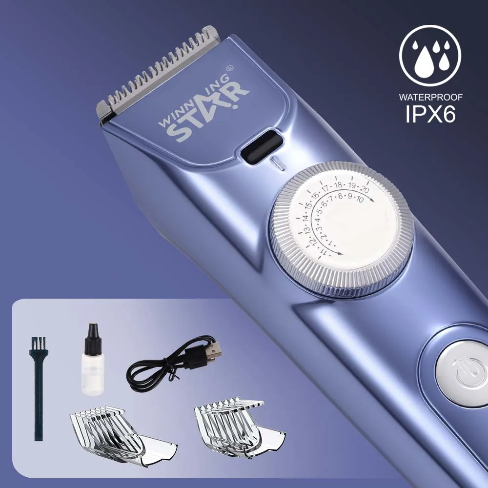 WINNING STAR ST-5621 New Arrival DC/5V 3W Cordless IPX6 Waterproof Overdischarge Electric Hair Clipper With 14500 Battery 600mAh