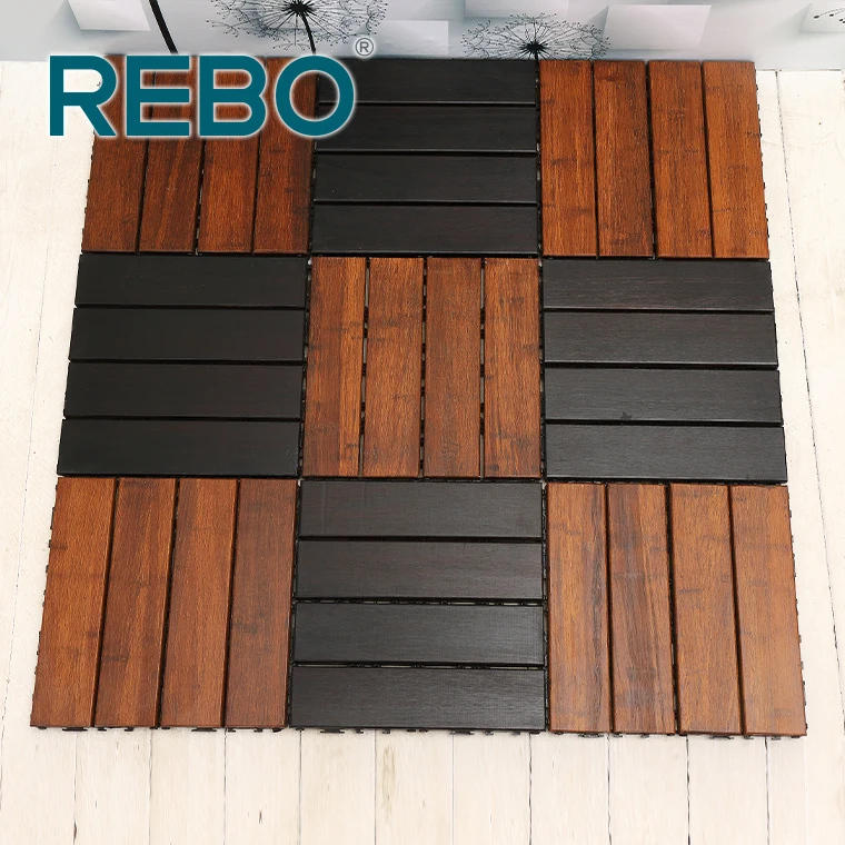 Eco click house bamboo outdoor decking flooring tile