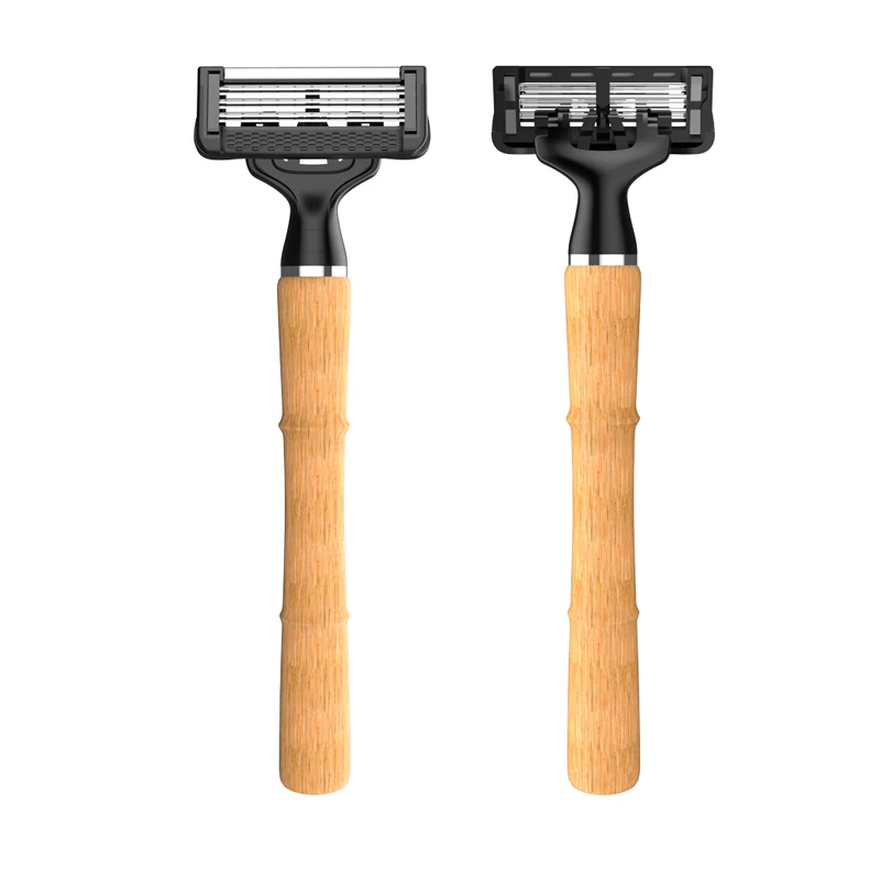 women shaving razor bamboo razor with 6 blades changeable cartridge natural eco razor