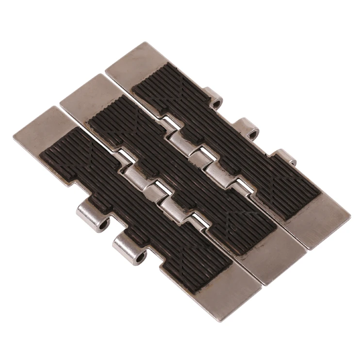 High Quality Double Hinge 802 Straight Run Stainless Steel Table Top Chain Conveyor Chain with rubber