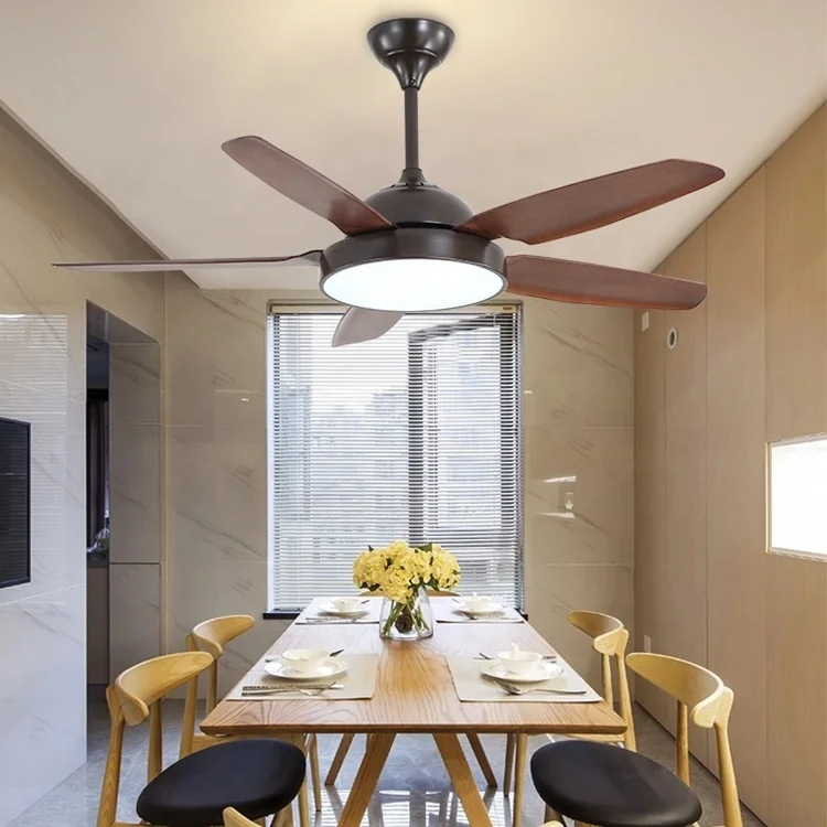 Traditional Copper Iron IP20 Energy Decorative Ceiling Fan With LED Light