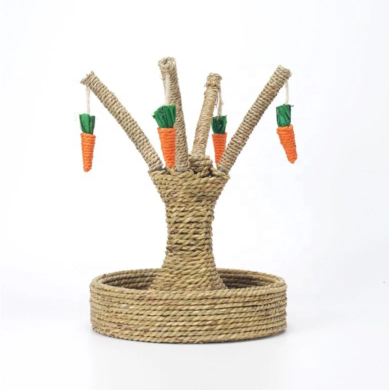 Cat Scratcher Tree Sisal Fabric Pet Cat Climbing Frame DIY Interactive Training Toys Pet Scratching Climbing Tree with Carrots
