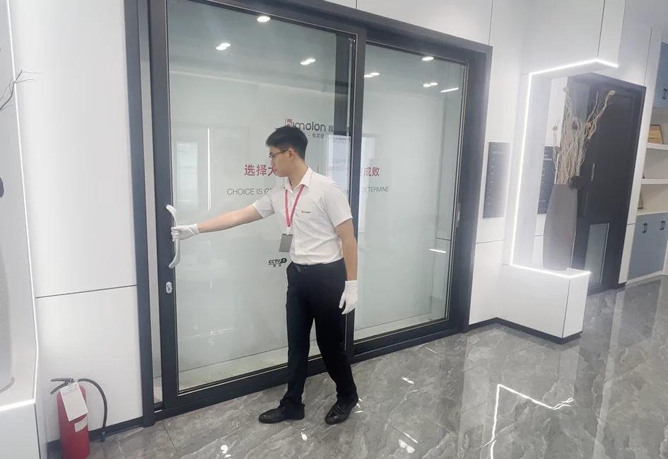 Noiseless Heat Insulation Aluminium automatic interior glass sliding door Without Bottom Rail