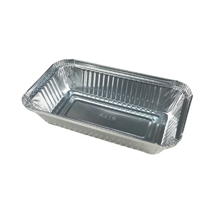 aluminum foil container tin folding tray rectangular cake container high quality food tray with cover rectangular cake container