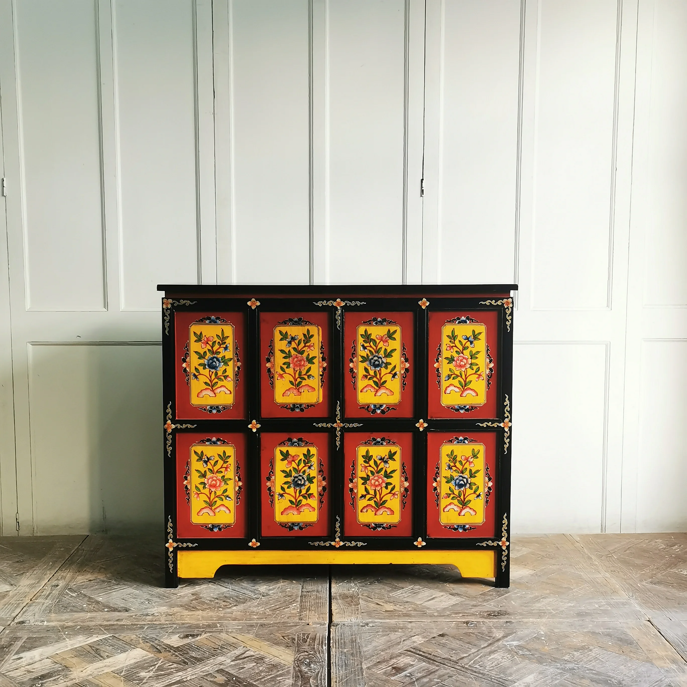 wood tibetan shrine hand painted furniture cabinet