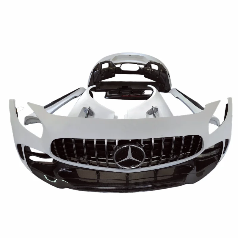 Resin primer carbon fiber GTR style front bumper rear bumper mudguard side skirt rear spoiler for BENZ AMG GT GTC GTS body kit