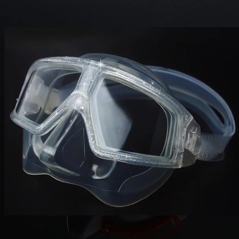 New design low volume anti-fog uv Resin Lens diving mask for freediving