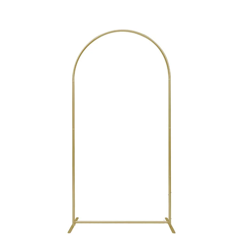 Gold Metal Floral Display Frame Round Top Backdrop Stand Wedding Arch