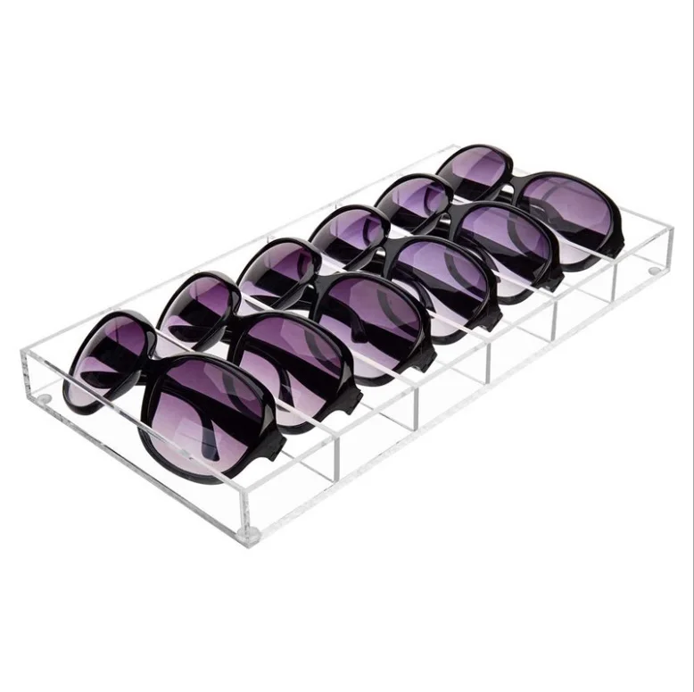 
Customized Acrylic glasses display box six grids organic glass transparent sunglasses display stand 