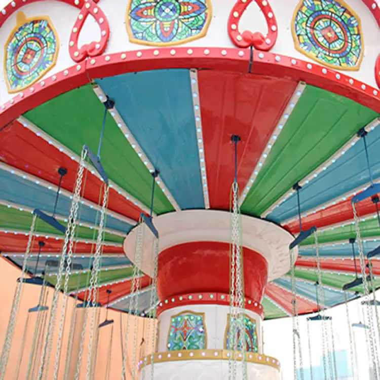Cheap kids equipment shopping mall customized amusement rides flying chairs swing ride for sale