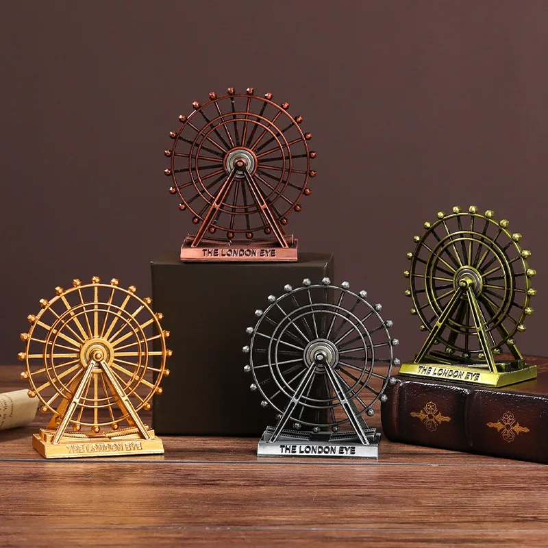 Nordic Ornaments rotatable ferris wheel  Wheel Office Bar Shop Table Decoration Study Decor Iron Metal Birthday Gift